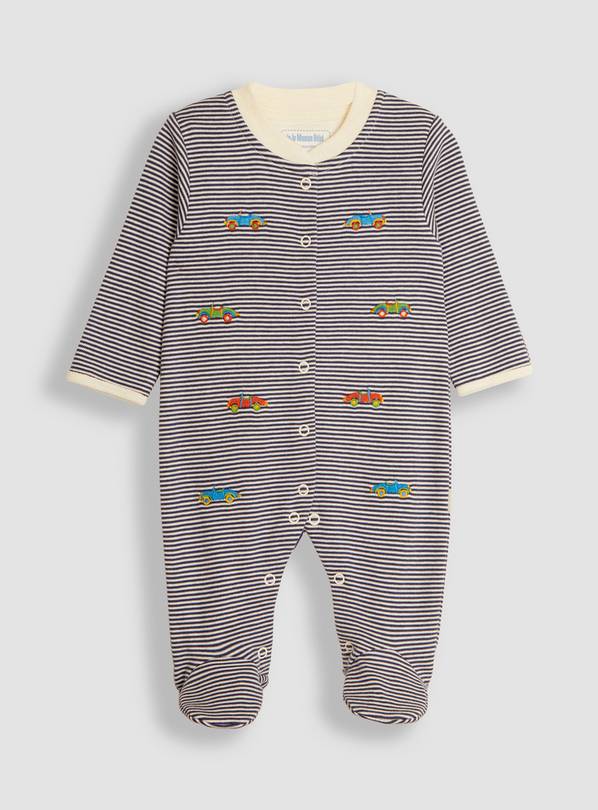 JOJO MAMAN B&Eacute;B&Eacute; Car Embroidered Sleepsuit 3-6 month